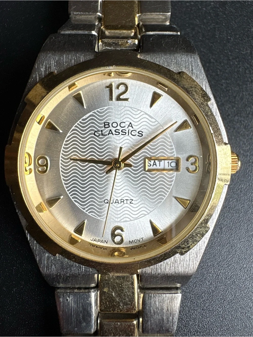 Boca Classics Two-Tone Men's Quartz Watch - Silver & Gold